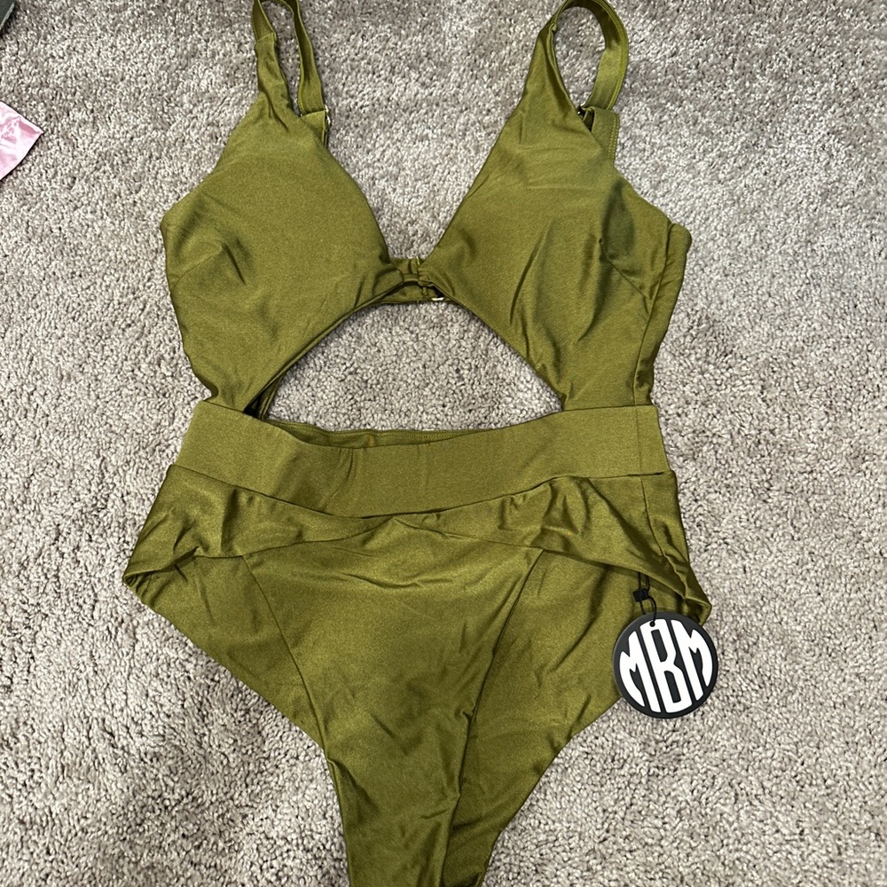 MBM SWIM NWT Olive Green One-Piece Swimsuit